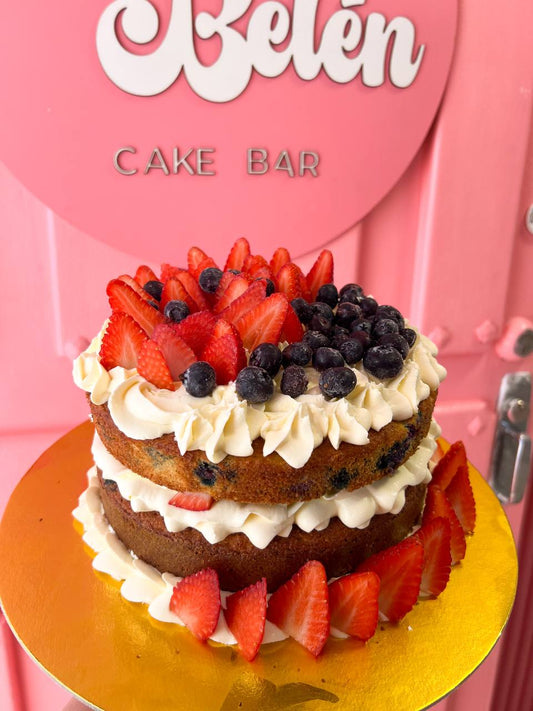 Torta de Naranja y Arándanos Sin Azúcar, Sin Gluten y Personalizable con Frutos Rojos